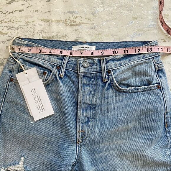 Grlfrnd jeans Karolina Distressed Straight leg jeans new with tags - Picture 11 of 13